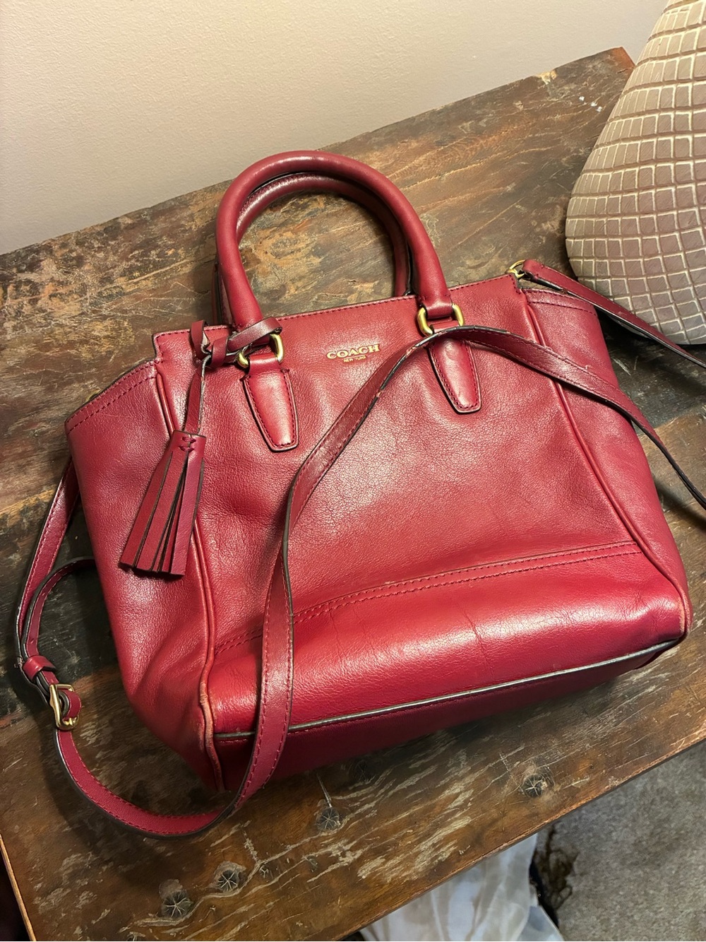 Genuine Coach Legacy Leather Mini Tanner in Deep Port